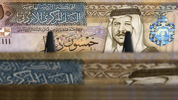 Jordan Dinar Para Paketi Resim Jod Banknot Desteleri Maliye Nakit — Stok fotoğraf