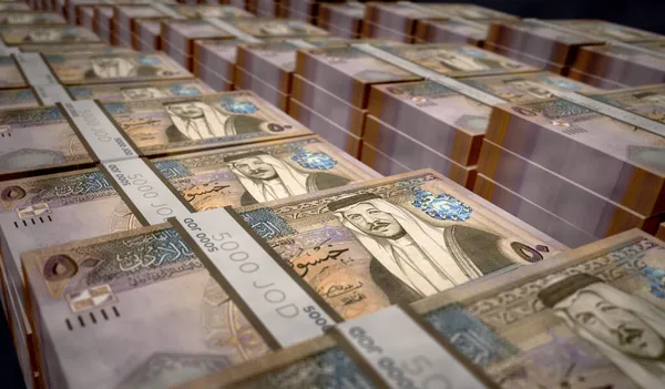 Jordan Dinar Balení Peněz Ilustrace Zásobníky Bankovek Jod Koncepce Financí — Stock fotografie