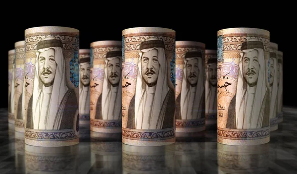 Jordan Dinar Peníze Roll Ilustrace Zásobníky Bankovek Jod Koncepce Financí — Stock fotografie
