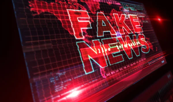 Fake News Computer Screen Broadcast Trolling False Information Hoax Propaganda — Stock Photo, Image