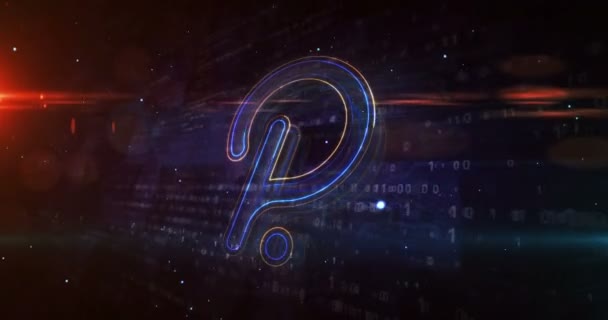 Polkadot Néon Signe Concept Jeton Crypto Monnaie Pois Monnaie Blockchain — Video