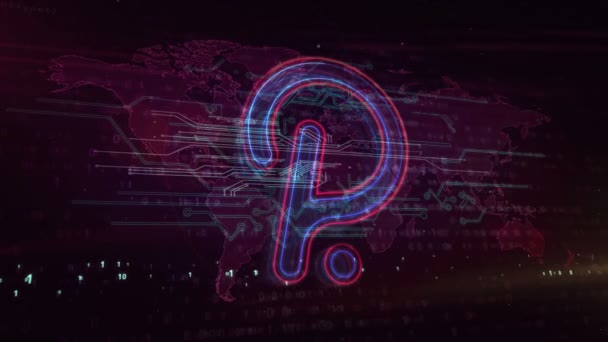 Conceptul Semnelor Neon Polkadot Token Criptomonedelor Polka Dot Moneda Blockchain — Videoclip de stoc