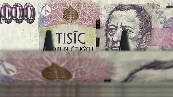 Tsjechische Kroon Money Pack Illustratie Czk Bankbiljettenbundelstapels Concept Van Financiën — Stockfoto