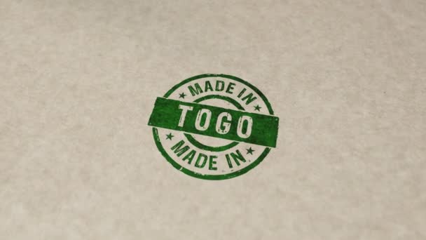 Made Togo Stamp Hand Stamping Impact Animation Factory Manufacturing Production — Stock Video