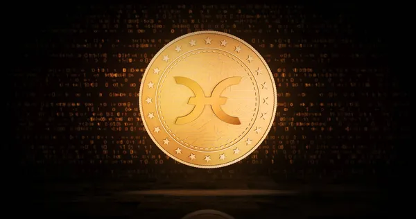 Holochain Holo Hot Cryptocurrency Symbol Gold Coin Green Screen Background — 스톡 사진