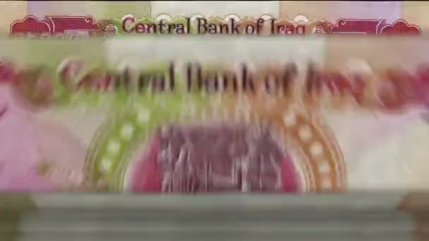 Irácký Stroj Počítání Peněz Bankovkami Rychlá Rotace Směnky Iqd Dolů — Stock video
