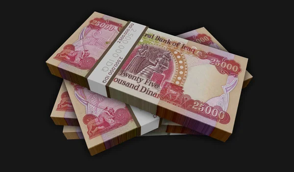 Irák Dinar Peníze Balení Ilustrace Hromádky Bankovek Iqd Koncepce Financí — Stock fotografie