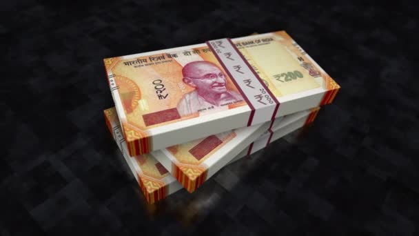 Indiska Rupee Pengar Högen Pack Begreppet Bakgrund Ekonomi Bank Företag — Stockvideo