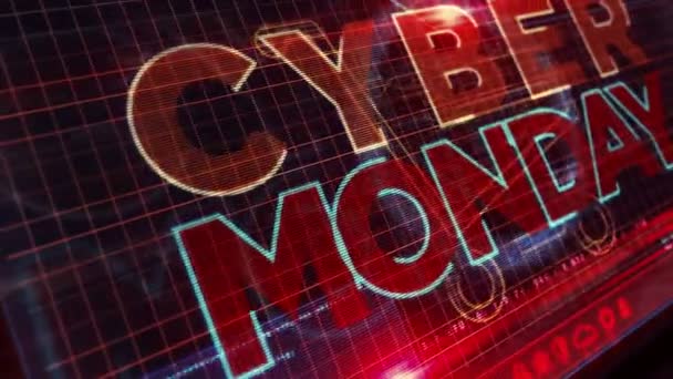 Cyber Monday Ecrã Computador Hot Deal Compras Grande Venda Oferta — Vídeo de Stock
