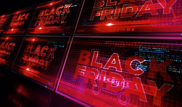 Black Friday Computer Screen Big Sale Hot Deal Shopping Special — Stock Photo, Image