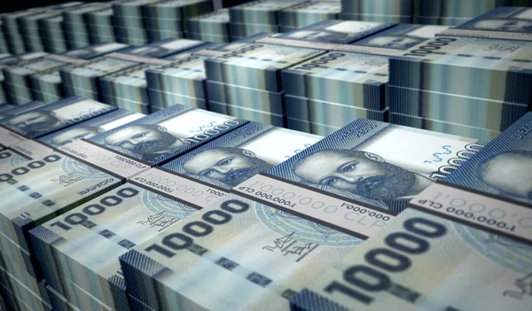 Чилійський Грошовий Пакет Pesos Приклад Банкноти Clp Комплекті Стеків Концепція — стокове фото