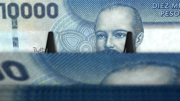 Chile Pesos Pacote Dinheiro Ilustração Pacotes Notas Clp Conceito Finanças — Fotografia de Stock