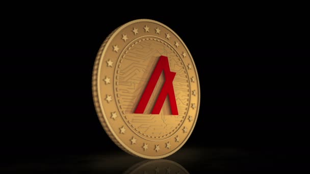 Algorand Algo Kryptovaluutta Kultakolikko Taustalla Pyöritä Kultainen Metalli Abstrakti Käsite — kuvapankkivideo