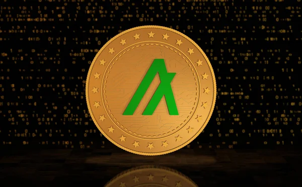 Algorand Algo Cryptocurrency 배경에 금화를 — 스톡 사진