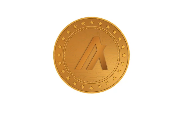 Algorand Algo Crypto Monnaie Symbole Isolé Pièce Sur Fond Vert — Photo