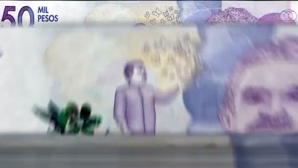 Kolumbijský Stroj Počítání Peněz Bankovkami Rychlá Rotace Směnky Cop Dolů — Stock video