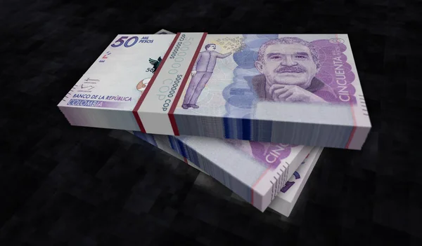 Kolumbie Pesos Balení Peněz Ilustrace Balíky Bankovek Cop Koncepce Financí — Stock fotografie