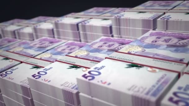 Kolumbie Pesos Svazek Bankovek Růst Smyčka Hromádky Peněz Cop Koncepce — Stock video
