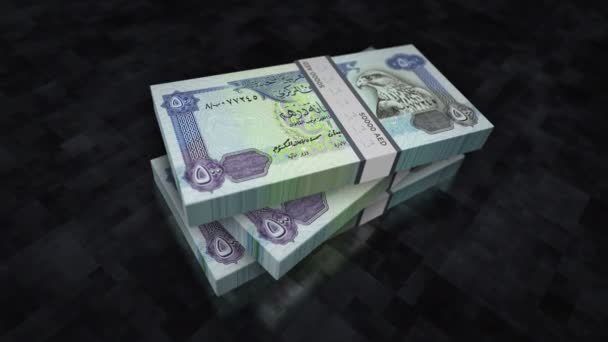 Mucchio Denaro Degli Emirati Arabi Dirham Concetto Sfondo Economia Banche — Video Stock