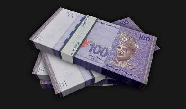 Malaysia Ringgit Money Pack Illustration Myr Banknotenbündel Stapeln Sich Konzept — Stockfoto