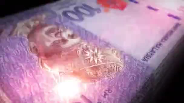 Malaisie Comptage Argent Ringgit Billets Myr Comptage Rapide Des Bons — Video