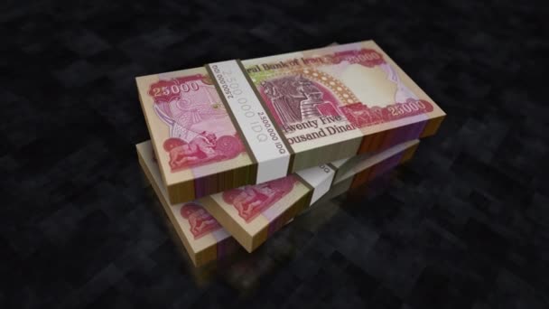 Irak Dinar Geld Stapel Pack Concept Achtergrond Van Economie Het — Stockvideo