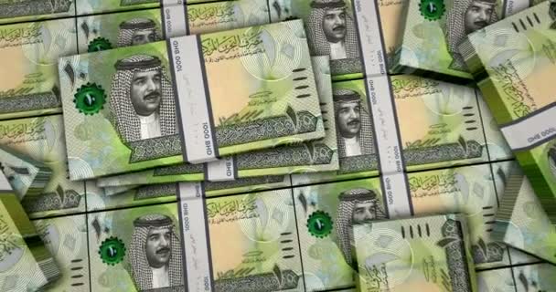 Banconote Del Bahrain Dinar Animazione Vista Della Fotocamera Vicino Lunga — Video Stock