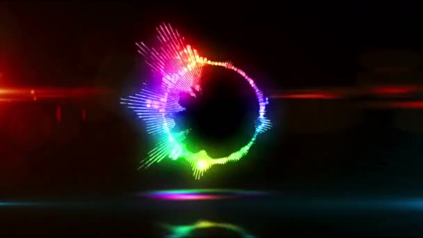 Audio Spectrum Voice Neon Sign Concept Radio Sound Wave Disco — Stock Video