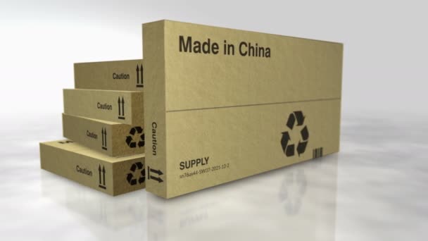 Made China China Box Production Line Prc Manufacturing Delivery Product — Stock Video