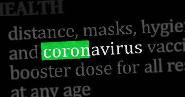 Uluslararası internet medyasında Coronavirus codemic kriz bilgi araması ile haber başlıkları. Dinamik animasyonlarda internet başlığı bilgisinin soyut konsepti.