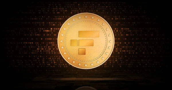 Ftx Nftバハマ 緑の画面の背景に暗号通貨プラットフォームのシンボルゴールドコイン アブストラクトコンセプト3Dイラスト — ストック写真