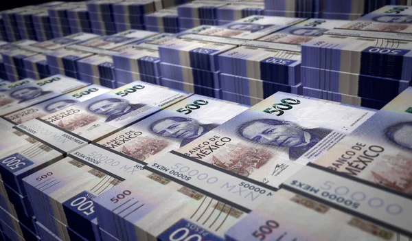 Mexico Pesos Money Printing Illustration Mxn Banknote Print Concept Finance — стокове фото