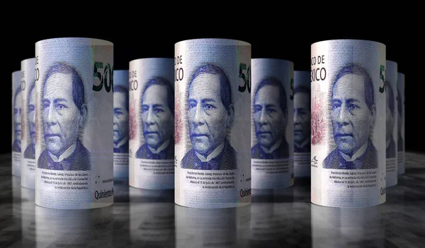 México Pesos Dinero Rollo Ilustración Billetes Mxn Concepto Finanzas Efectivo —  Fotos de Stock