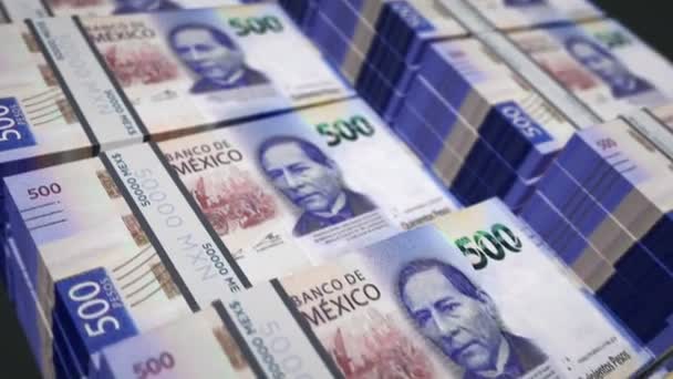 Mexique Pesos Paquet Argent Boucle Animation Concept Financement Trésorerie Économie — Video