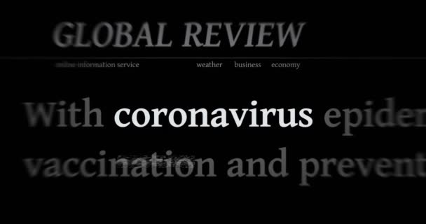 Headline News International Media Coronavirus Covid Epidemic Crisis Abstract Concept — Wideo stockowe