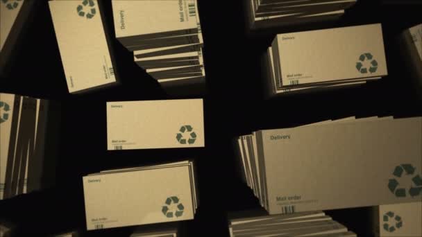 Levering Recycling Doos Productie Productie Lijn Product Fabriek Export Abstract — Stockvideo