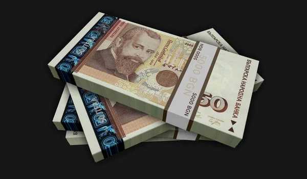 Bulharsko Daň Balení Peněz Ilustrace Hromádky Bankovek Bgn Koncepce Financí — Stock fotografie