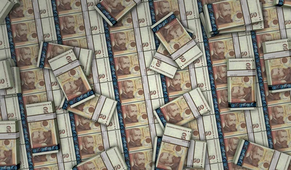 Bulgaria Leva Money Pack Illustration Bgn Banknote Bundle Stacks Concept — Stockfoto