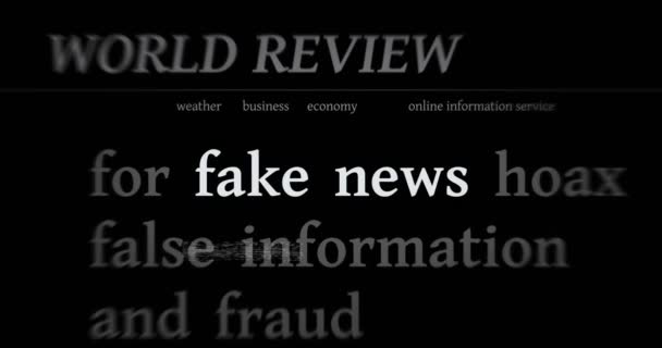 Headline News International Media Fake News Hoax Information Abstract Concept — Stock Video