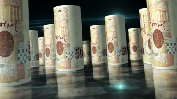 Bulgaria Leva Rolls Bucle Animación Dinero Sobre Mesa Concepto Abstracto — Vídeos de Stock