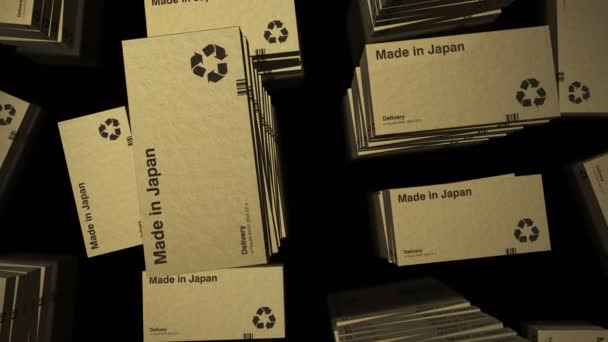 Fabriqué Japon Boîte Ligne Production Fabrication Livraison Usine Produits Exportation — Video