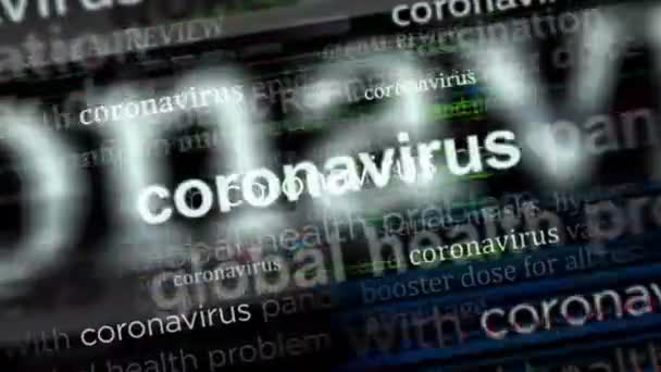 Novinka Mezinárodních Médiích Epidemickou Krizí Koronaviru Abstraktní Koncept Zpravodajských Titulů — Stock video