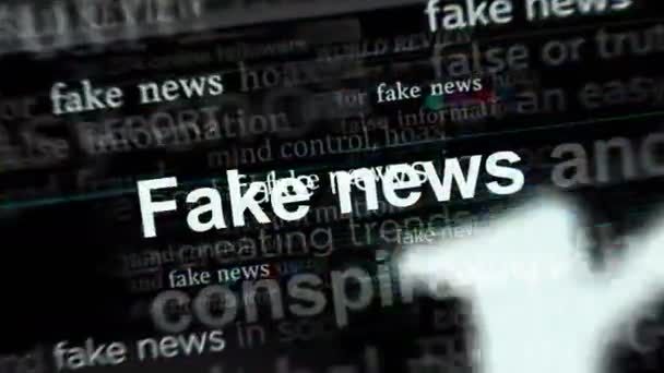 Hlavní Zprávy Mezinárodních Médiích Falešnými Zprávami Falešnými Informacemi Abstraktní Koncept — Stock video
