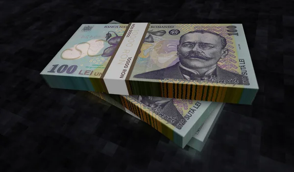Romanian Lei Money Pack Illustration Стовбур Банкнот Концепція Фінансів Готівки — стокове фото
