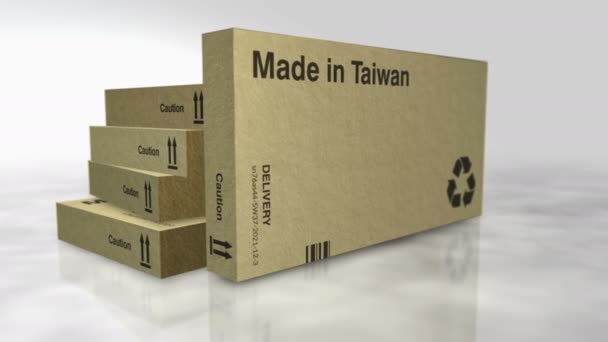 Made Taiwan Box Produktionslinie Fertigung Und Lieferung Produktfabrik Import Und — Stockvideo