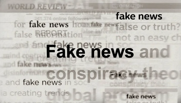 Titular Noticias Los Medios Internacionales Con Noticias Falsas Información Falsa — Foto de Stock