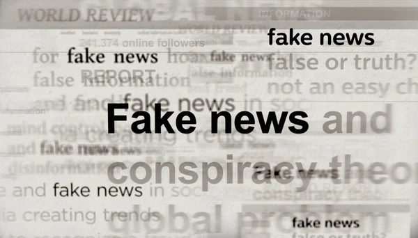 Notizie Prima Pagina Sui Media Internazionali Con Notizie False Informazioni — Foto Stock