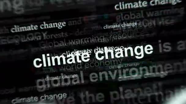 Klim Değişikliği Küresel Isınma Çevre Felaketi Ile Uluslararası Medyada Manşet — Stok video