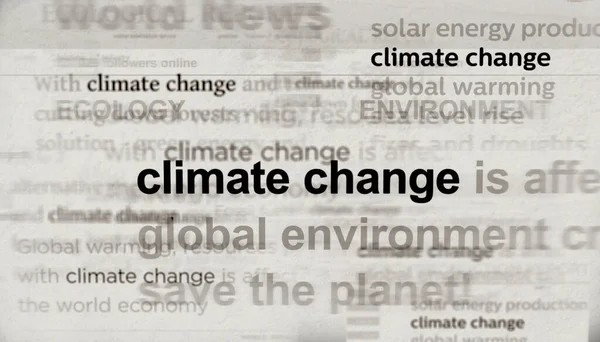 国际媒体关于气候变化 全球变暖和环境灾难的头条新闻 噪声显示新闻标题的抽象概念 电视故障效应3D图解 — 图库照片