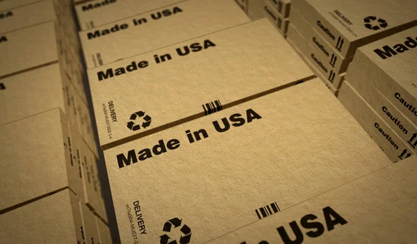 Gemaakt Usa Box Productielijn Productie Levering Product Fabriek Import Export — Stockfoto
